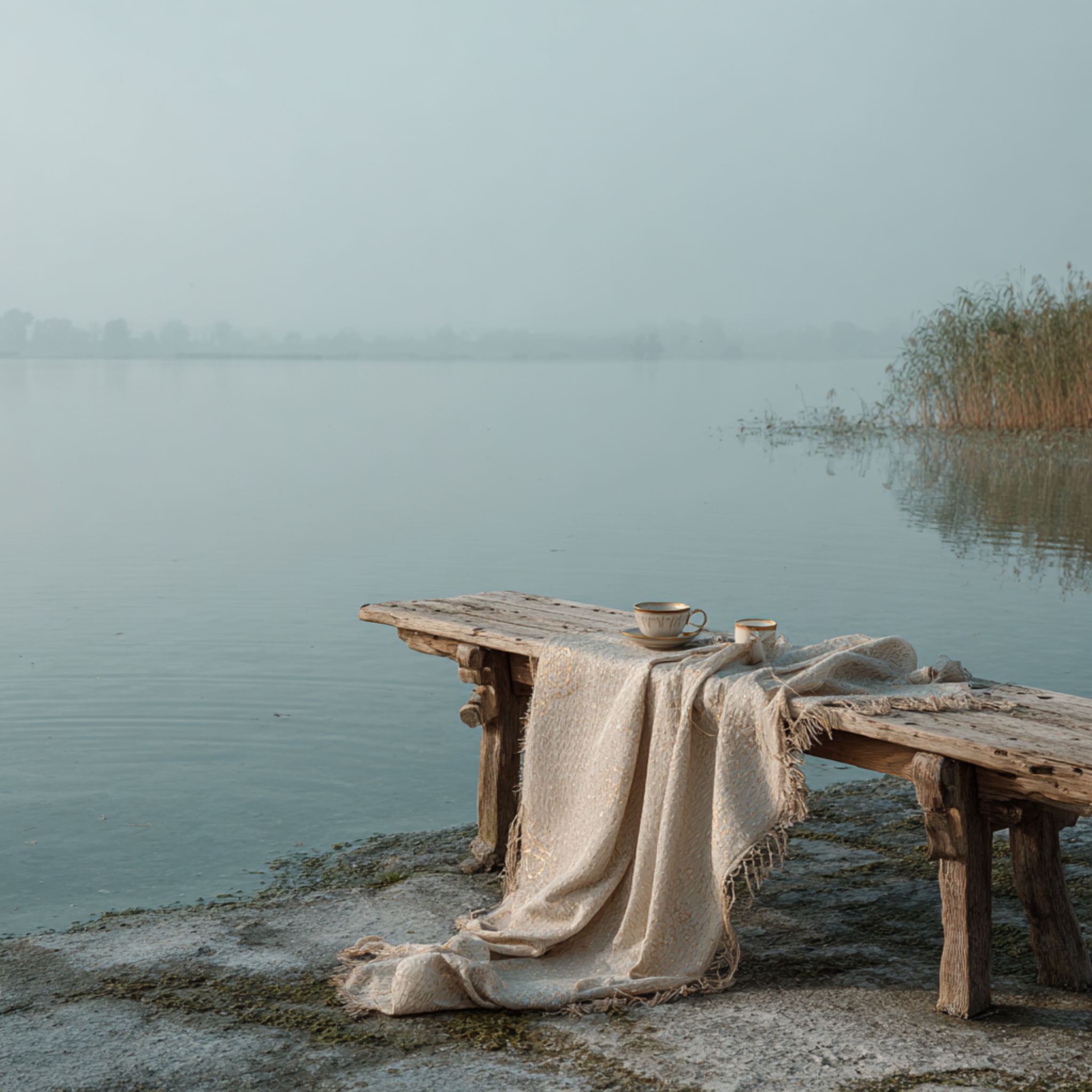 Cashmere Mist Over Water