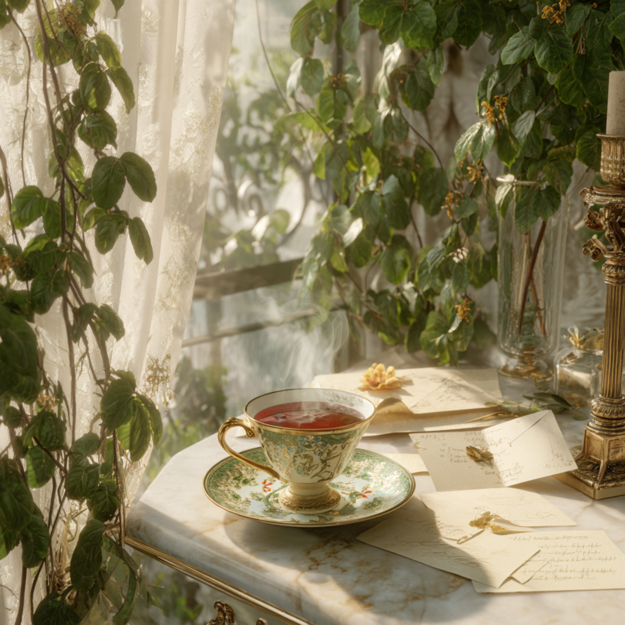Letters and Tea on the Veranda