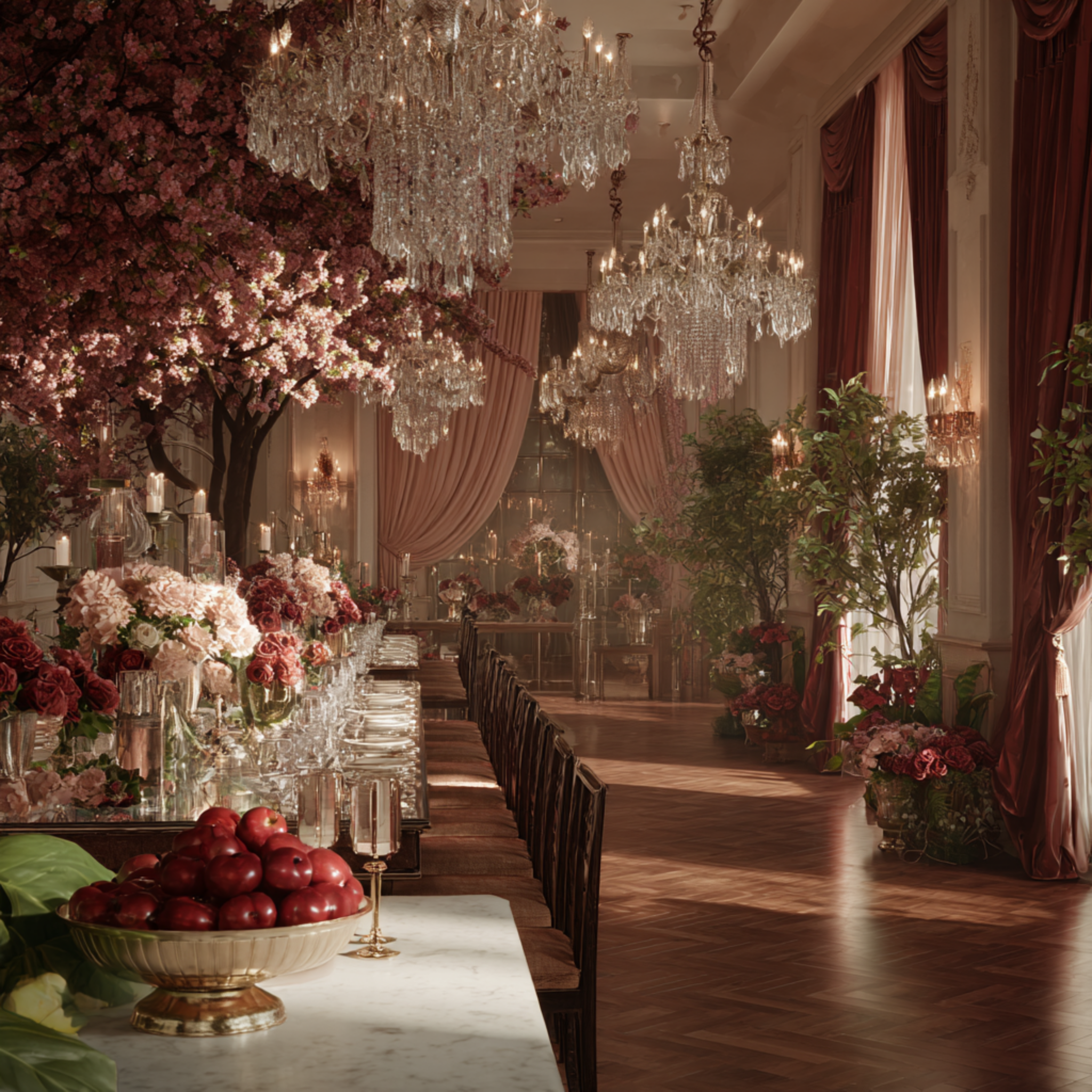 Lychee Roses in the Ballroom