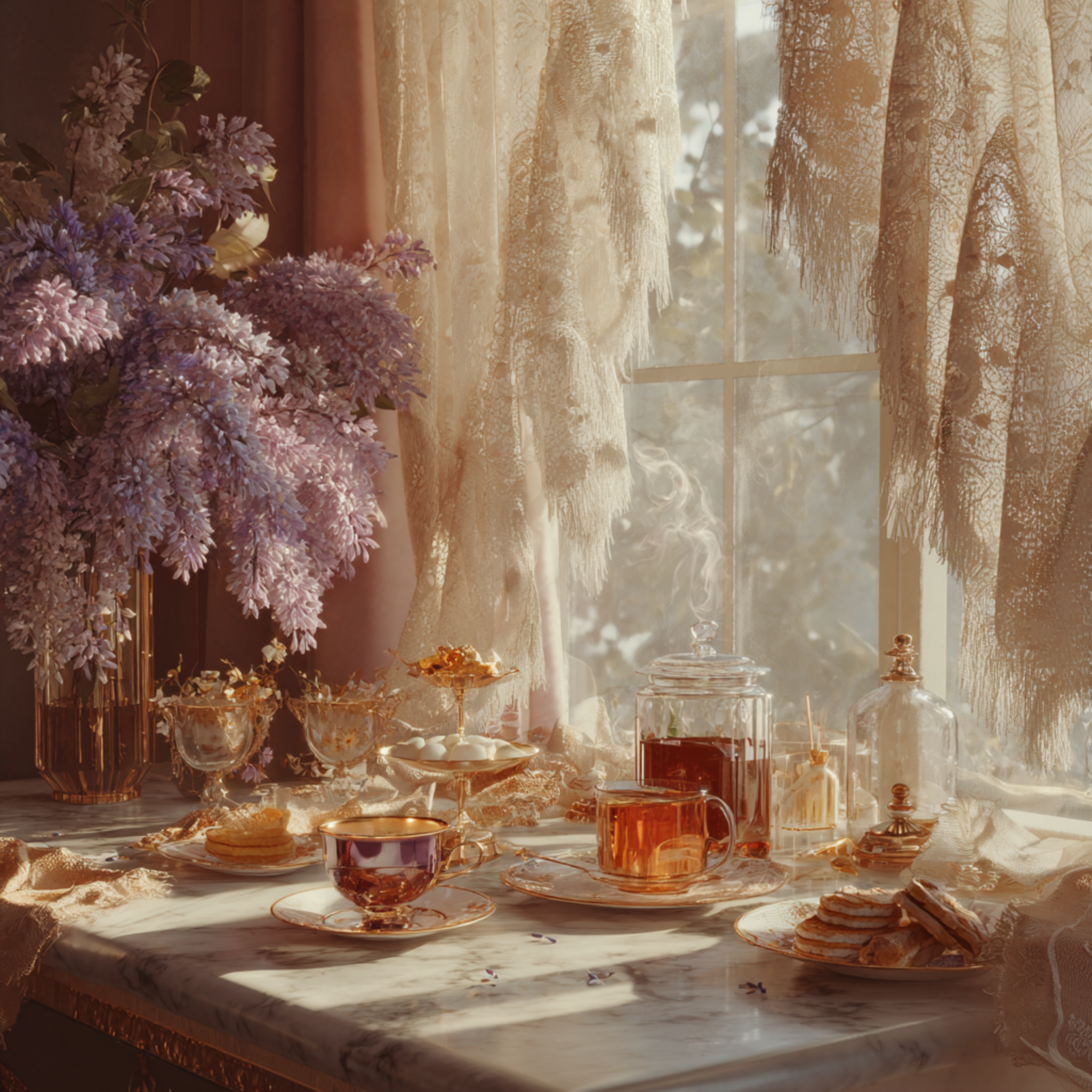 Almonds Under a Lavender Sky