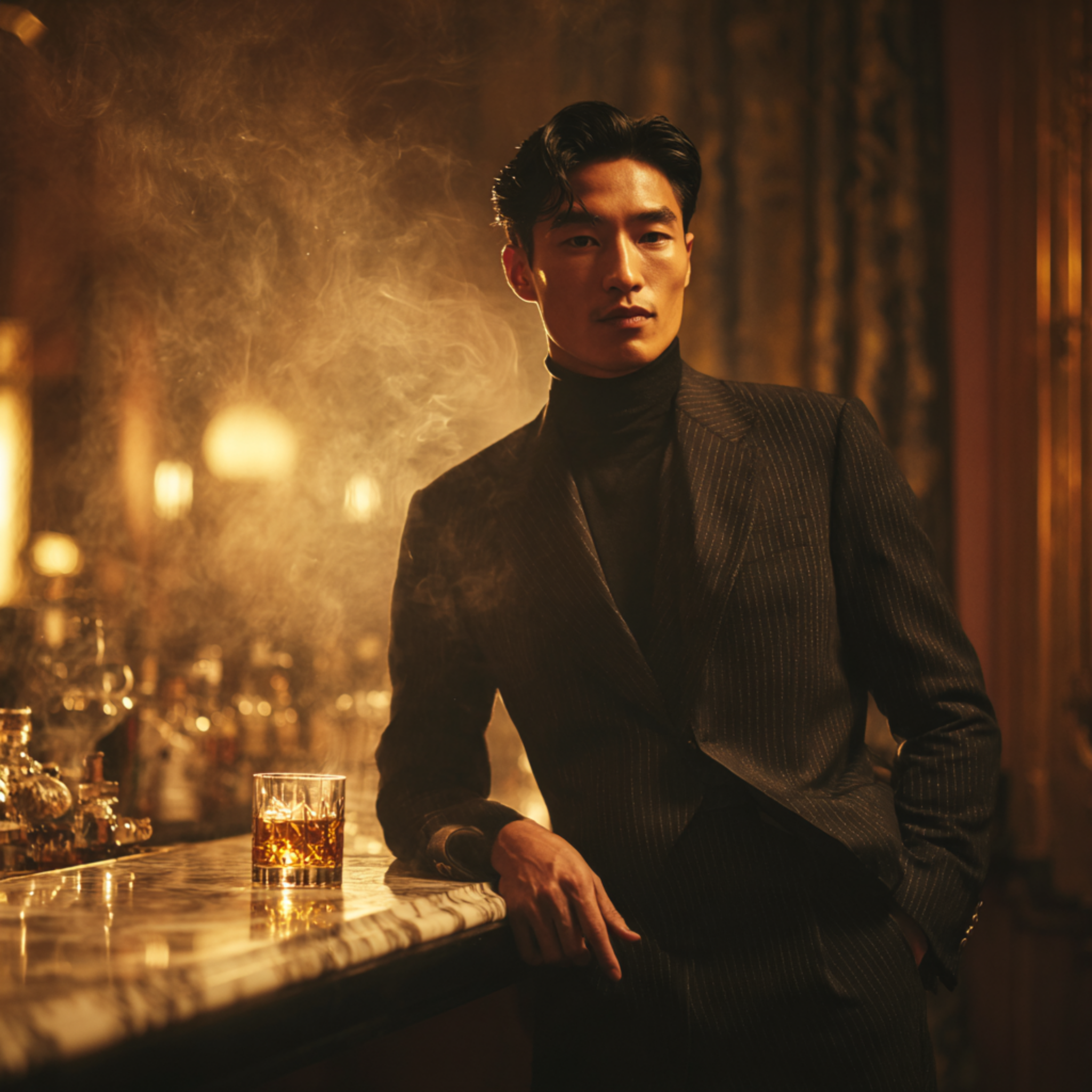 Black Cashmere and Gold Cufflinks