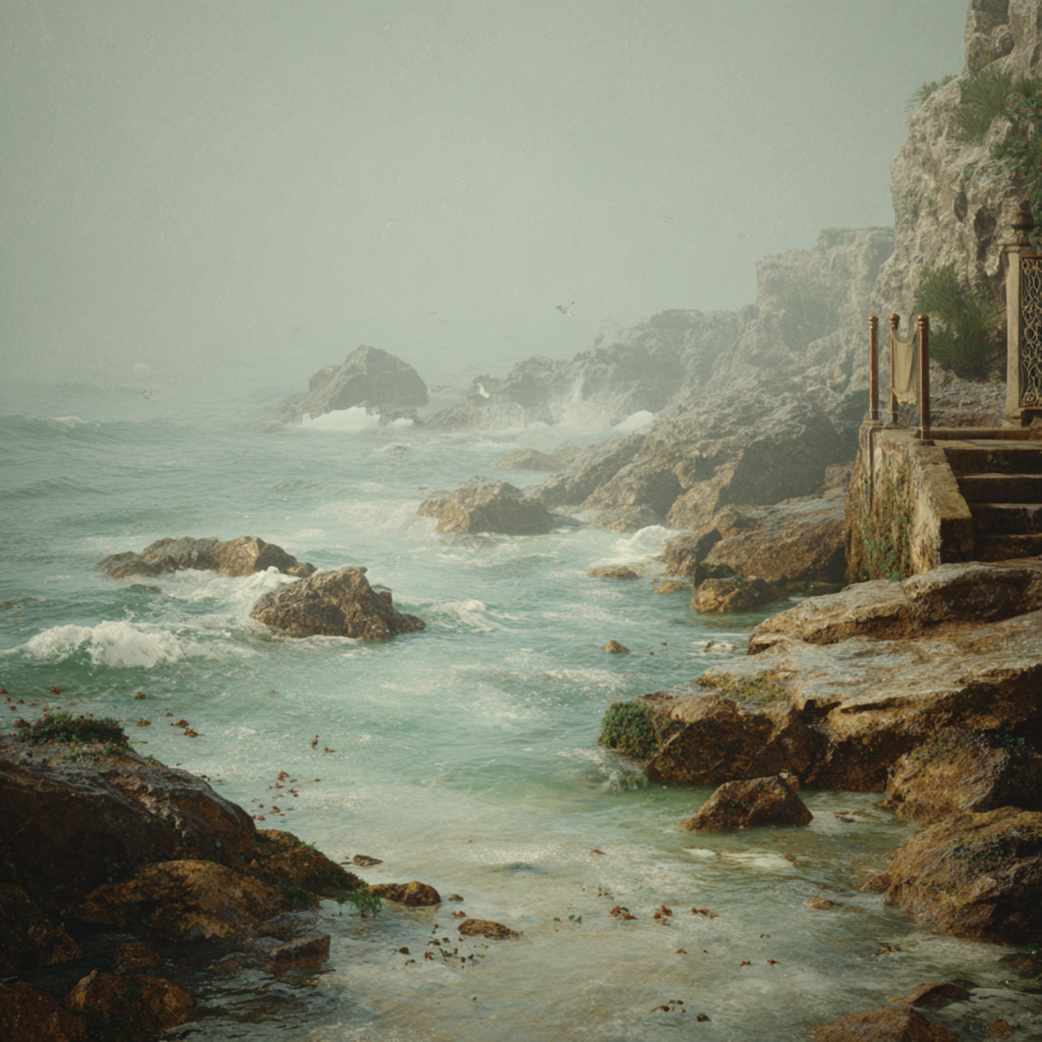 Cashmere Mist Over Water