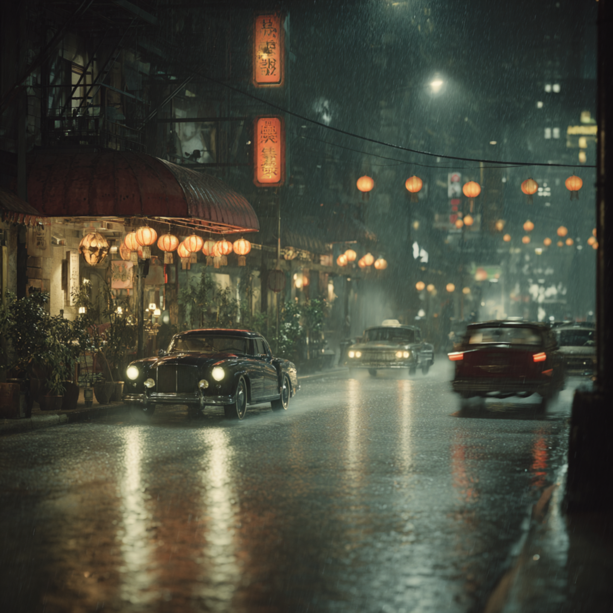 City Lights Blurred by Motion