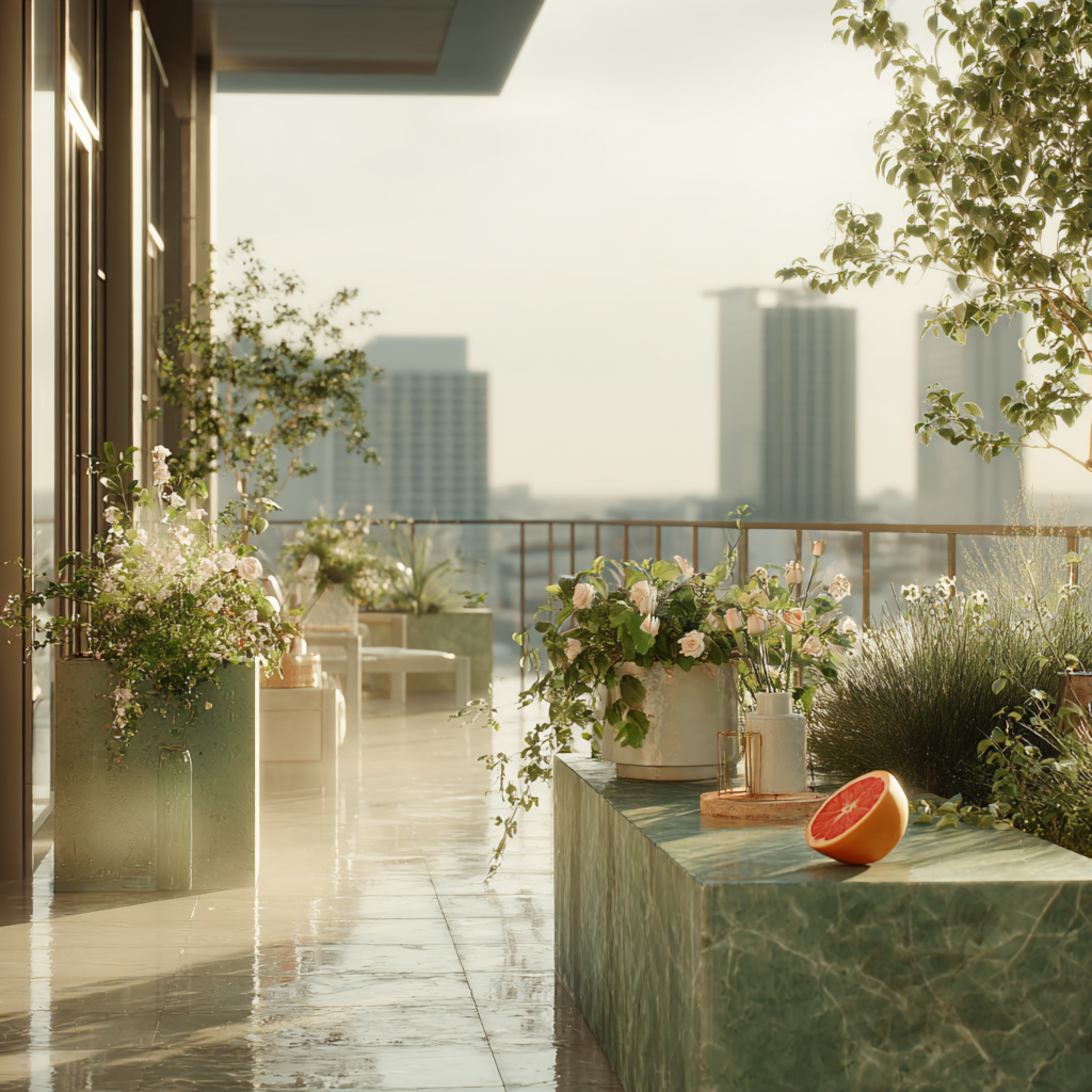 Green Marble Planters