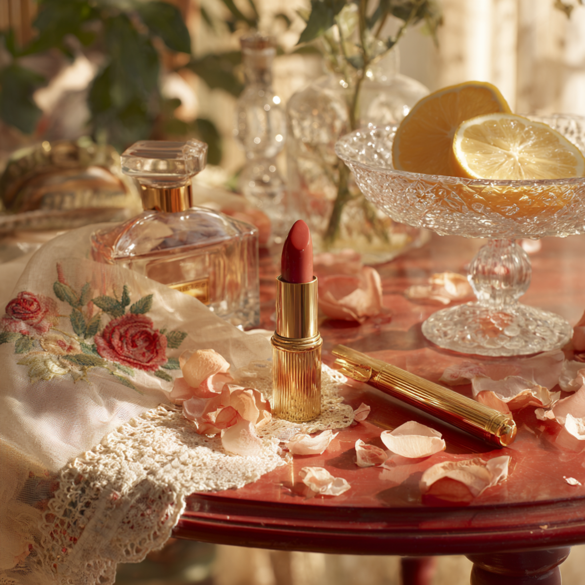 Her Lipstick Spoke in Rose