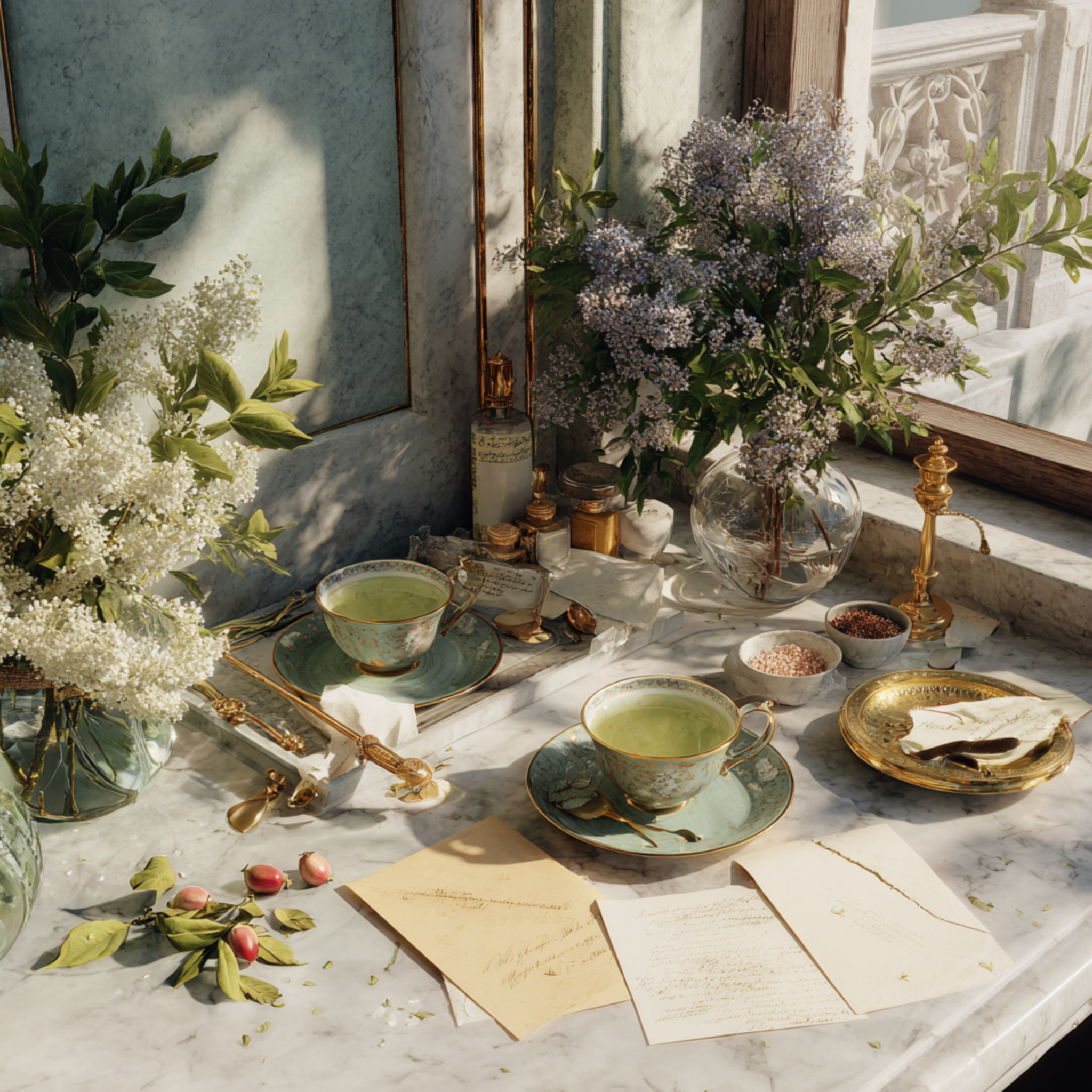 Letters and Tea on the Veranda