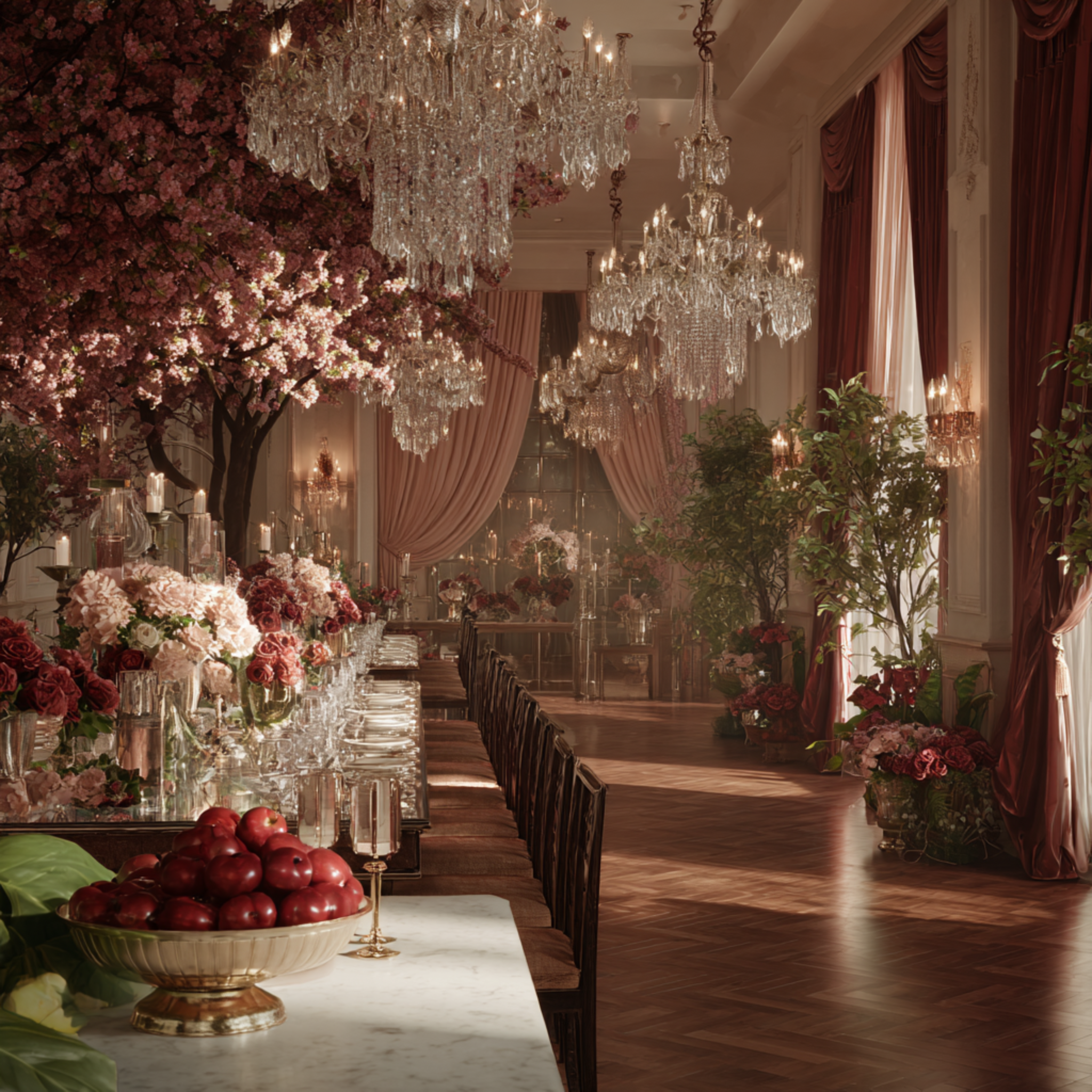 Lychee Roses in the Ballroom