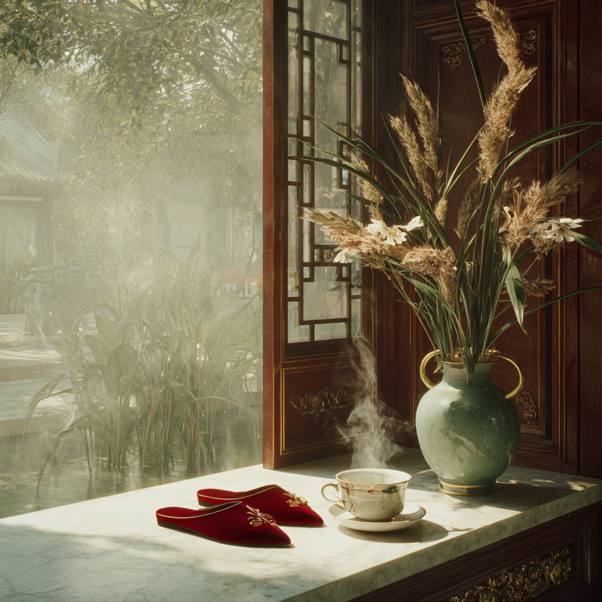 Red Slippers at the Water’s Edge